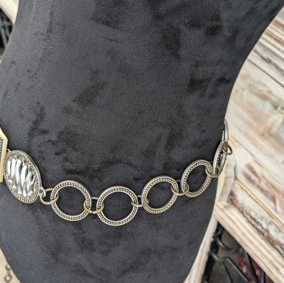 Chico's Belt, Retired, Chain Medallion, Mixed Metals, 51" - Picture 3 of 12